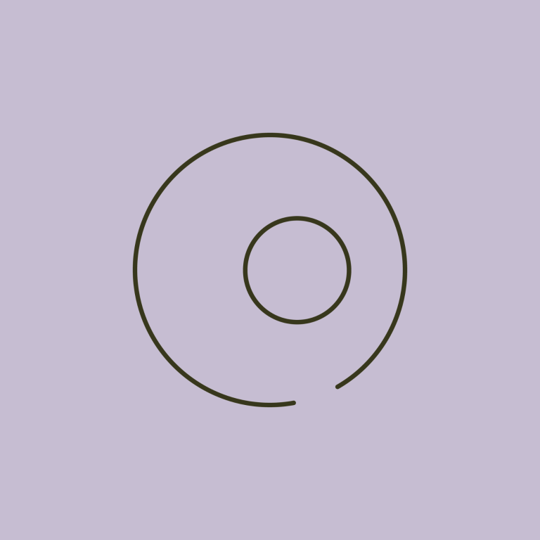 Icon Gesellschaftsraum Icon: stellt geschlossenen Kreis in offenem Kreis dar. Icon für den Gesellschaftsraum im systemischen Coaching.